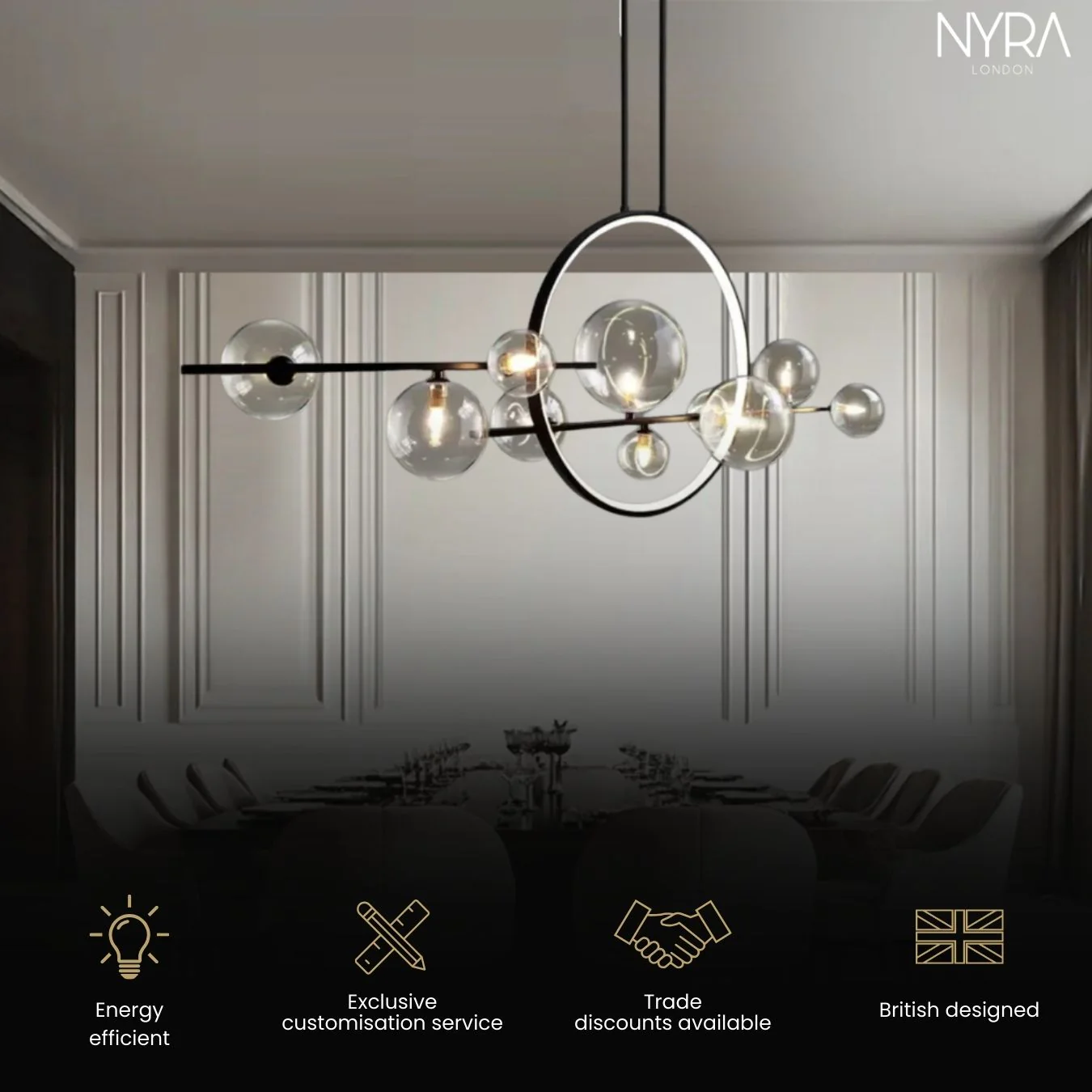 Amelia Glass Chandelier - Image 3