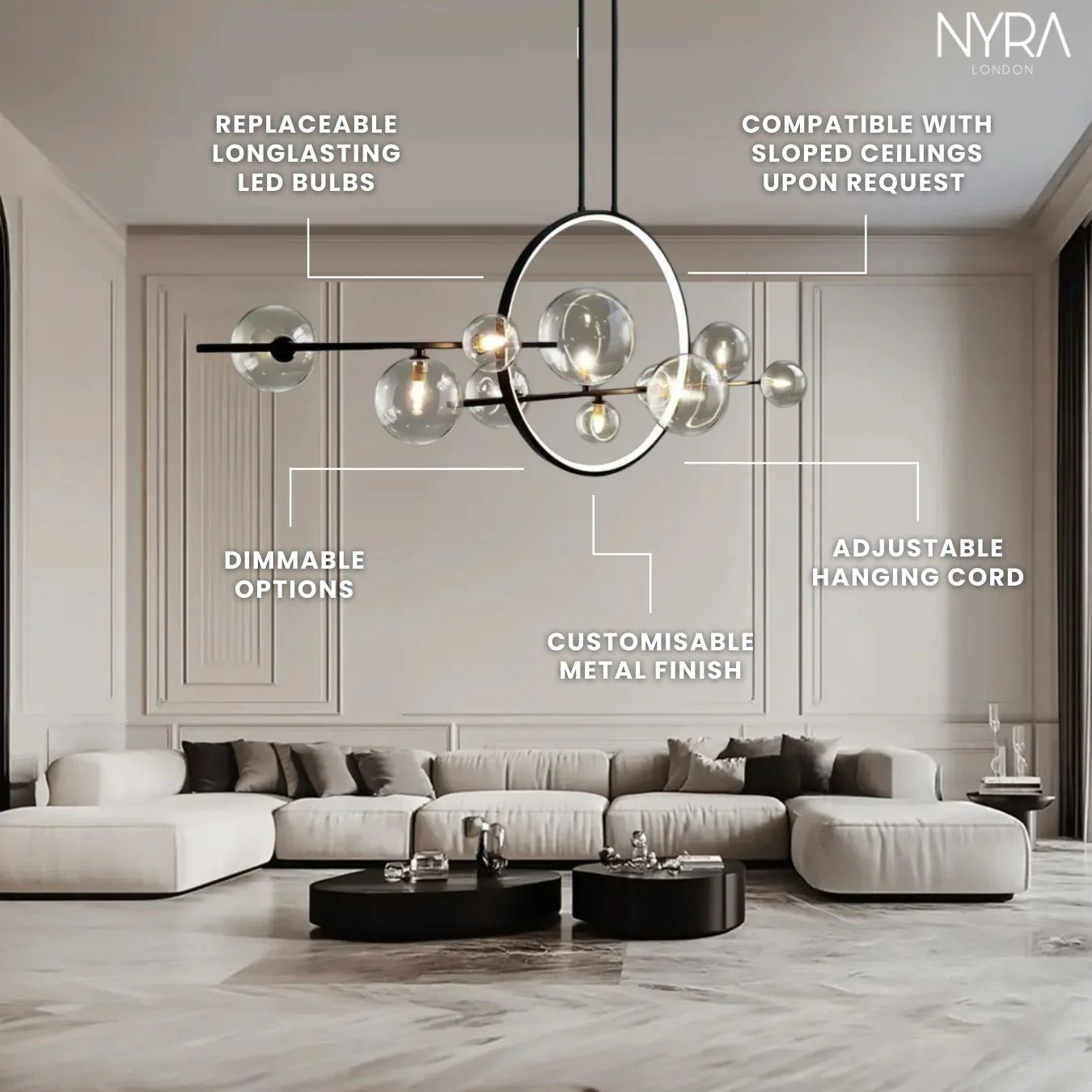 Amelia Glass Chandelier - Image 4