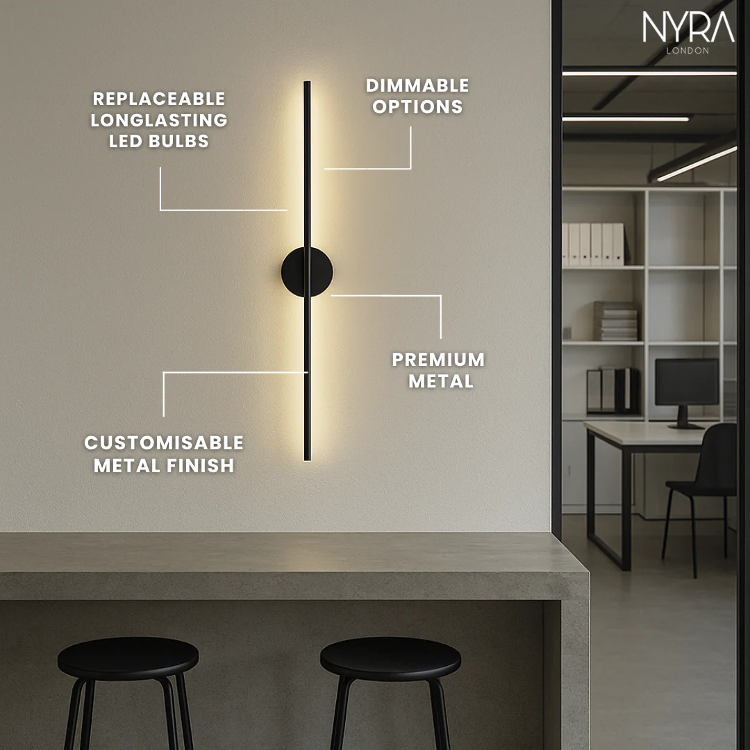 NYRA Black Tube Wall Lamp - Image 7