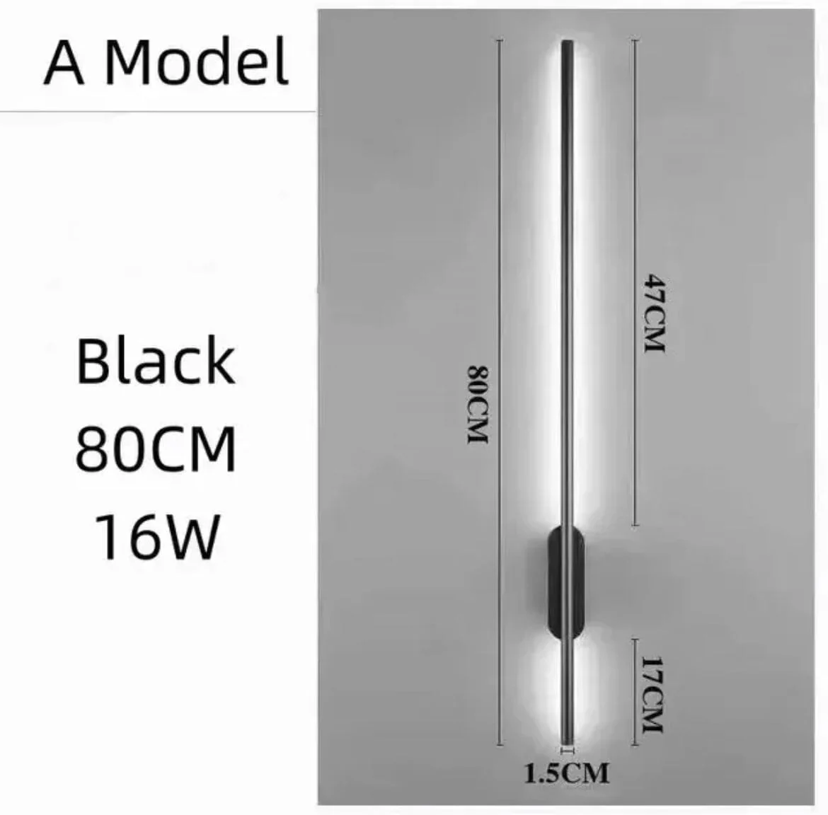 NYRA Black Tube Wall Lamp - Image 9