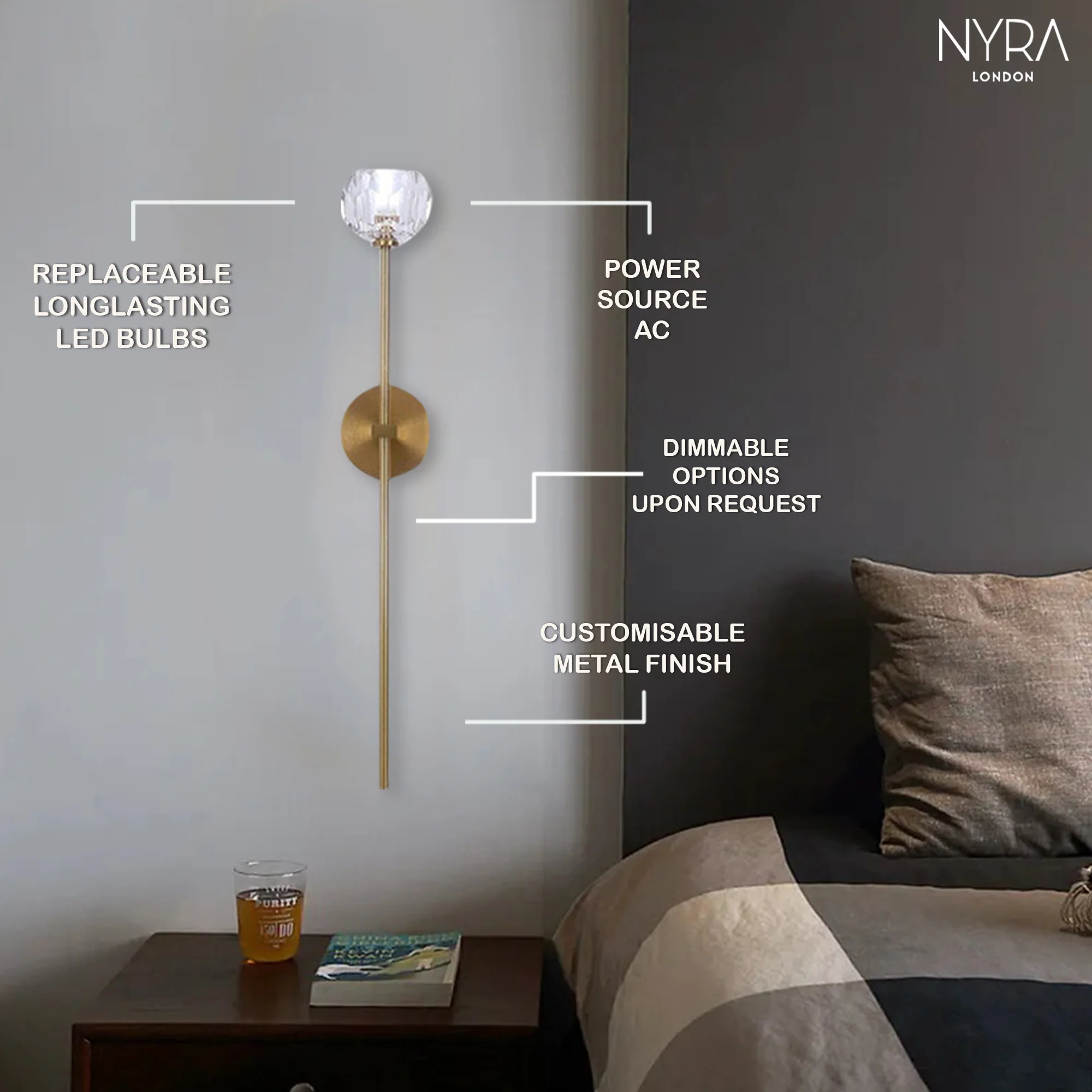 Siba Crystal Wall Lights - Image 4