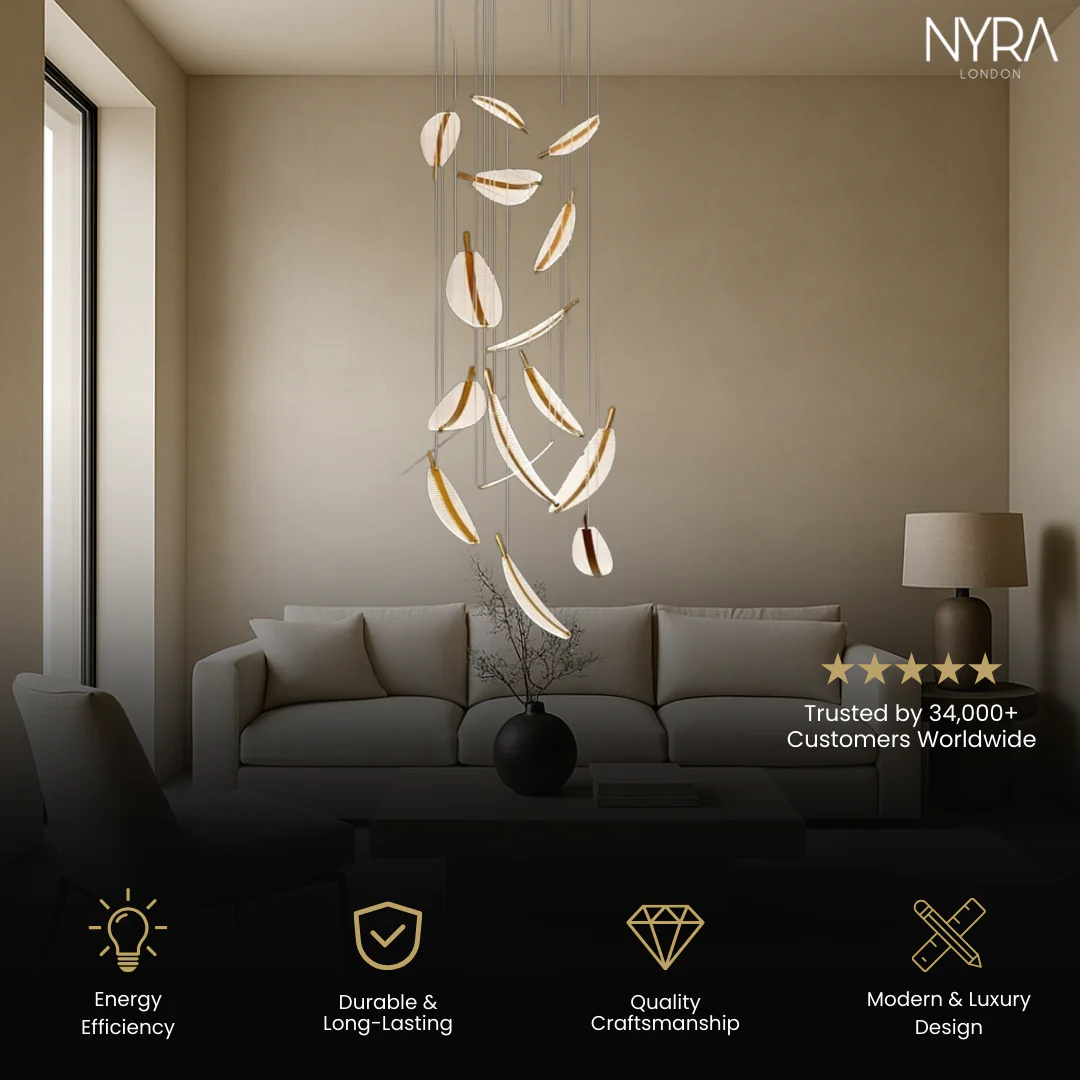 Golden Leaf LED Pendant - Image 3