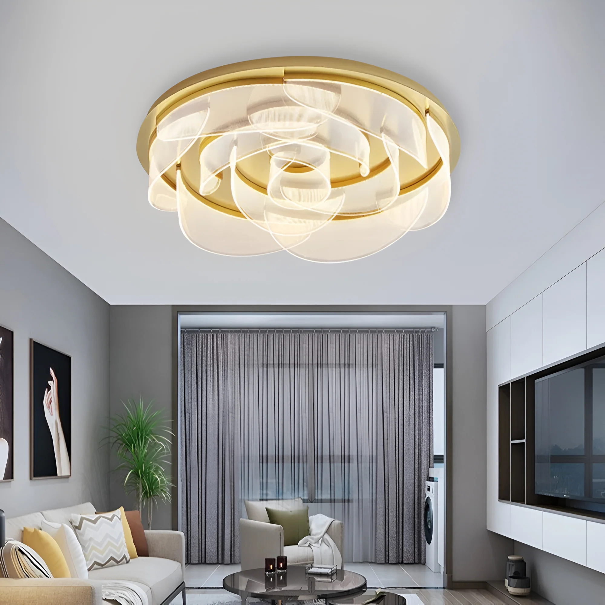 Minimalist Petal Ceiling Chandelier - Image 12