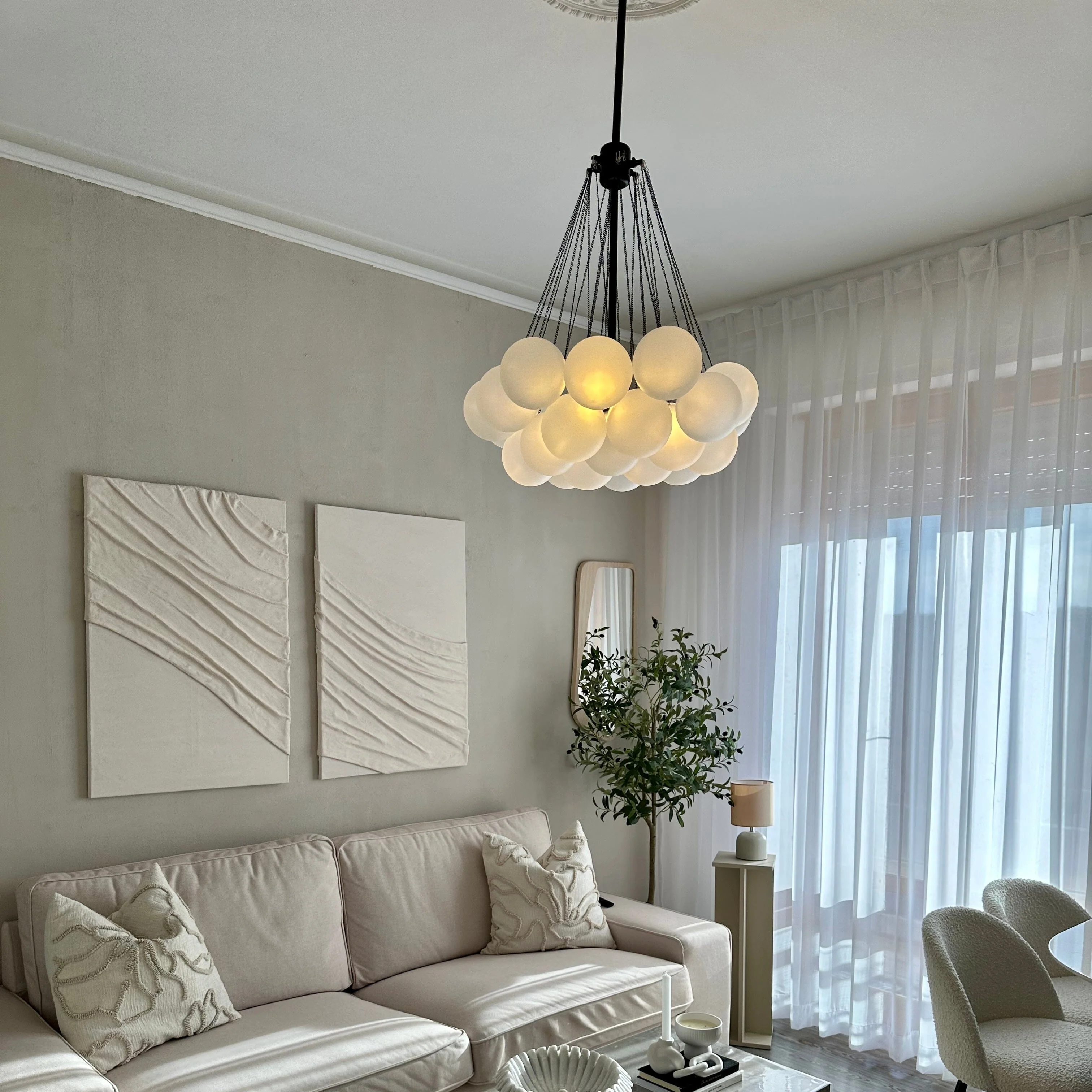NYRA Frosted Ball Chandelier - Image 14