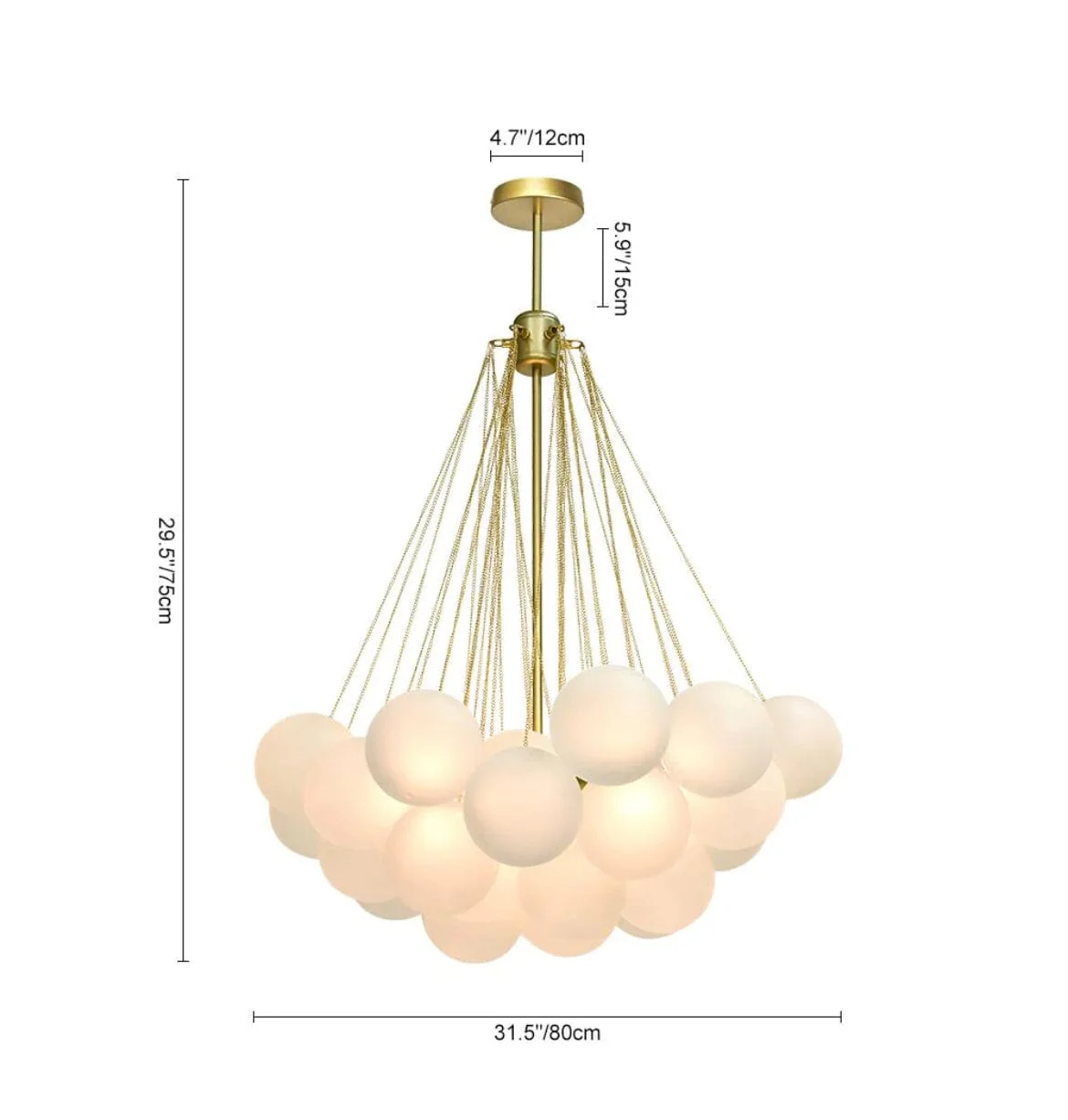 NYRA Frosted Ball Chandelier - Image 17
