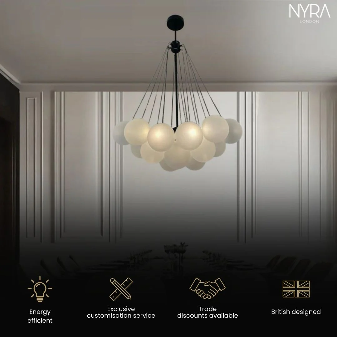 NYRA Frosted Ball Chandelier - Image 3