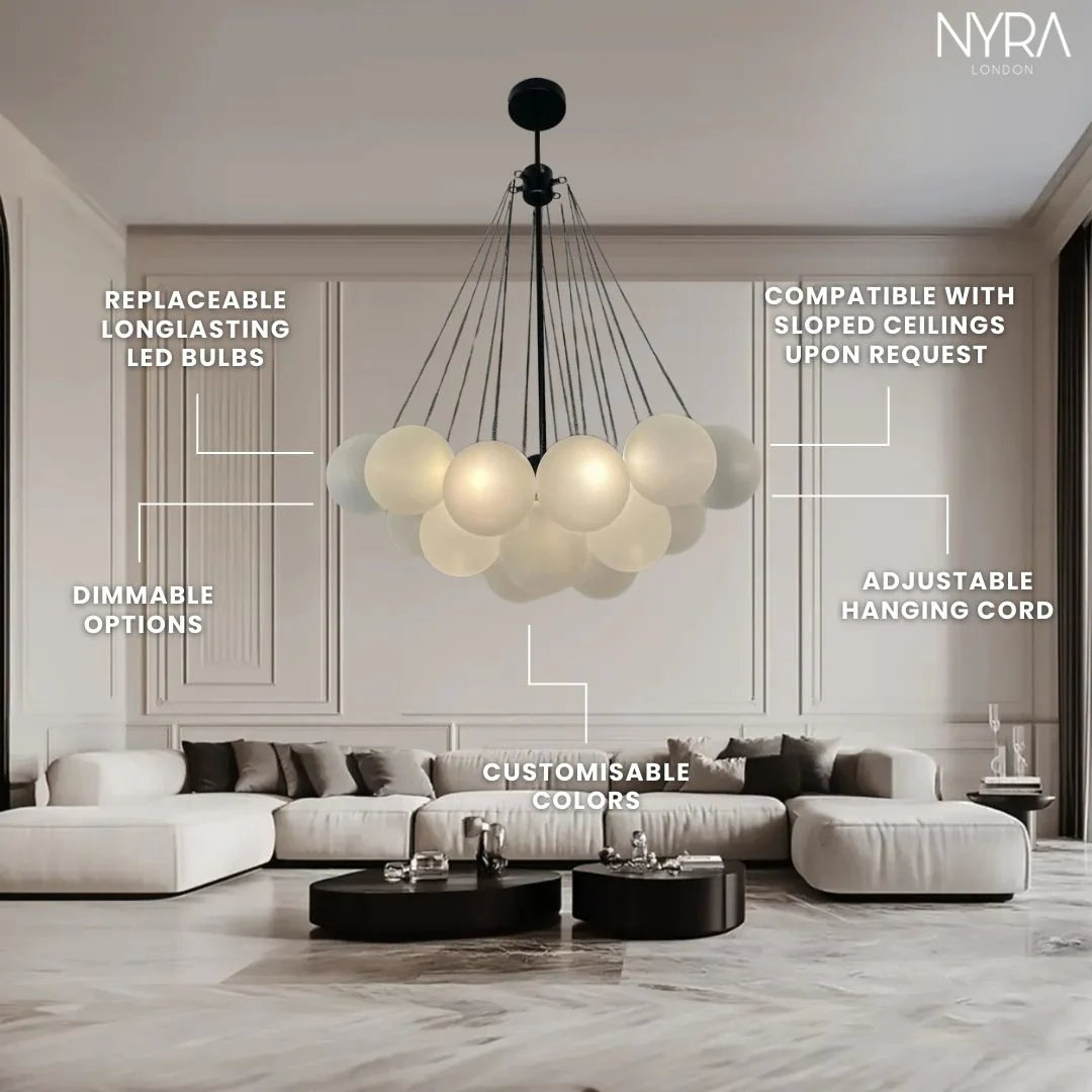 NYRA Frosted Ball Chandelier - Image 4