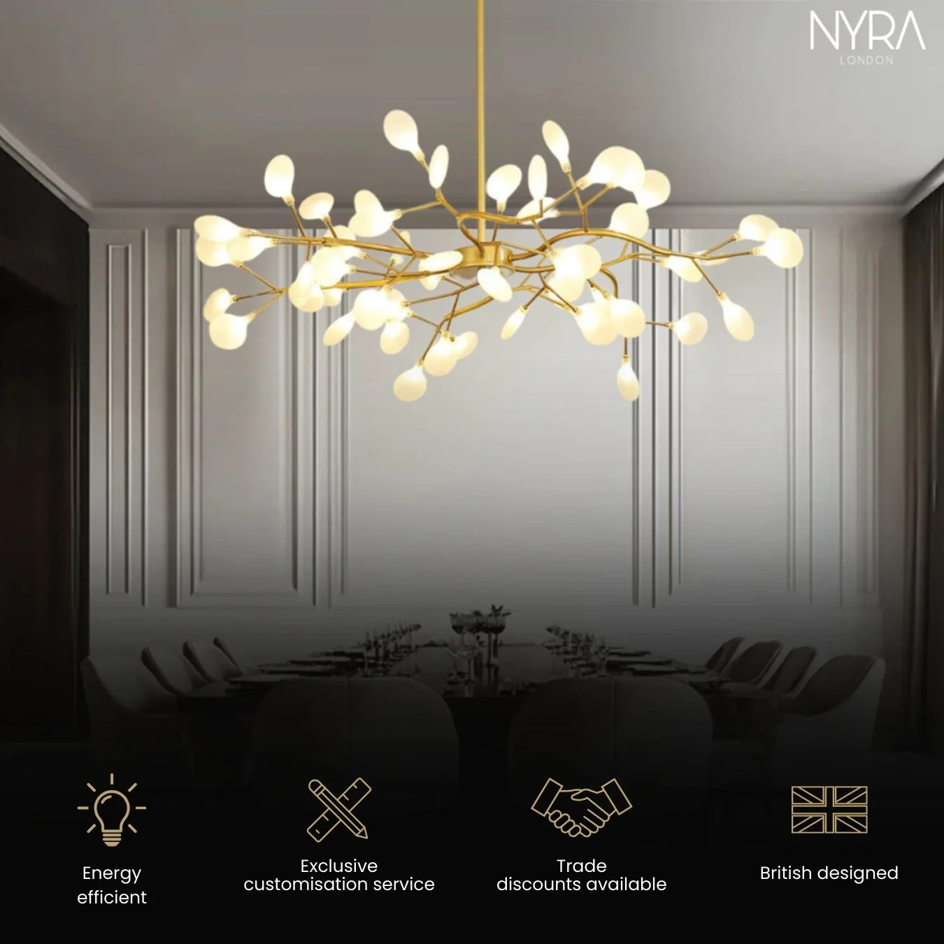Golden Tree Chandelier - Image 3