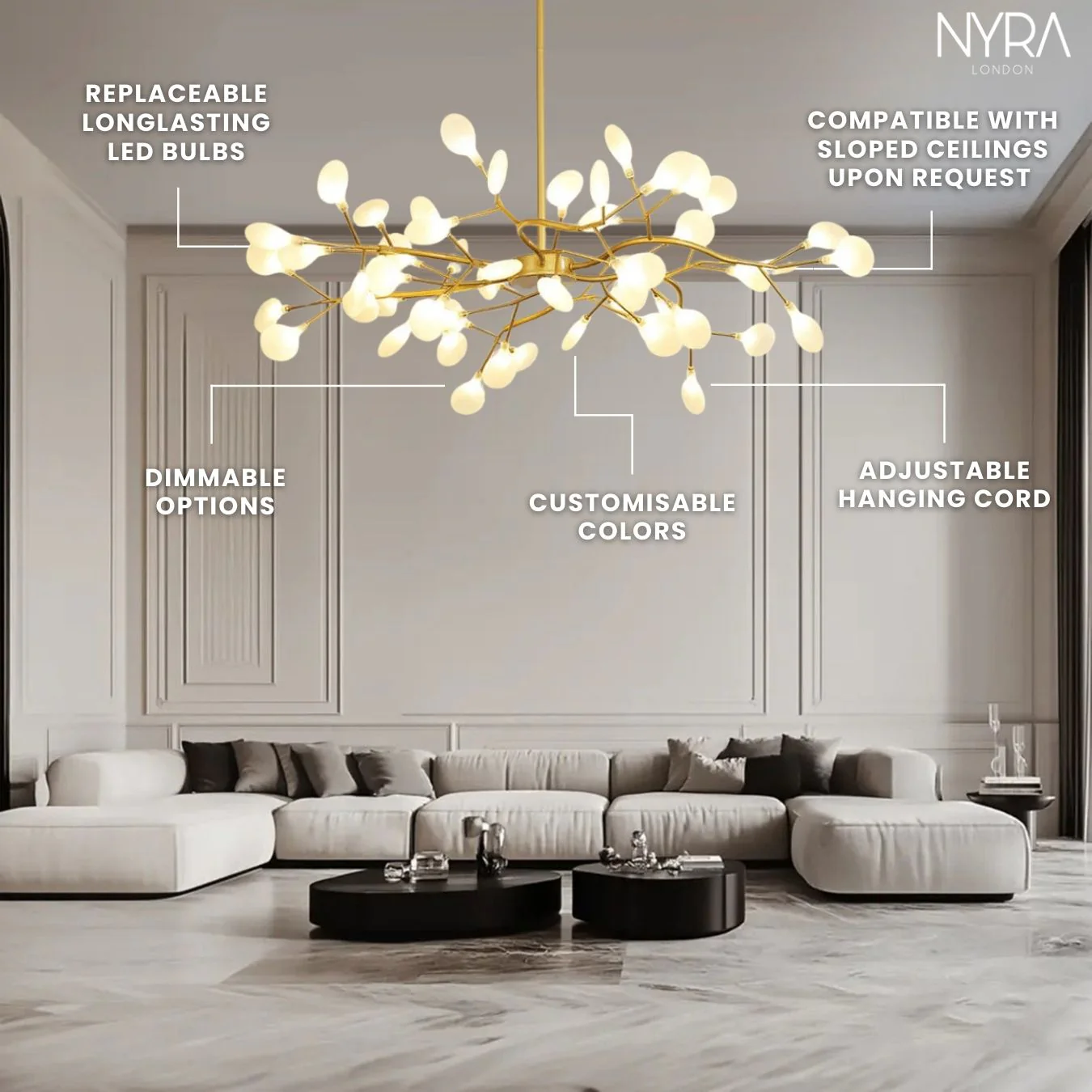 Golden Tree Chandelier - Image 4