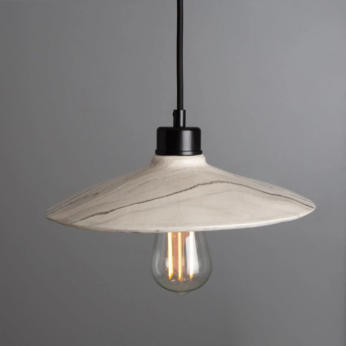 Pyrus Marbled Ceramic Pendant Light 28cm - Image 4