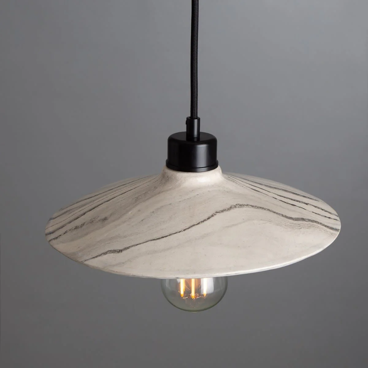 Pyrus Marbled Ceramic Pendant Light 28cm - Image 6