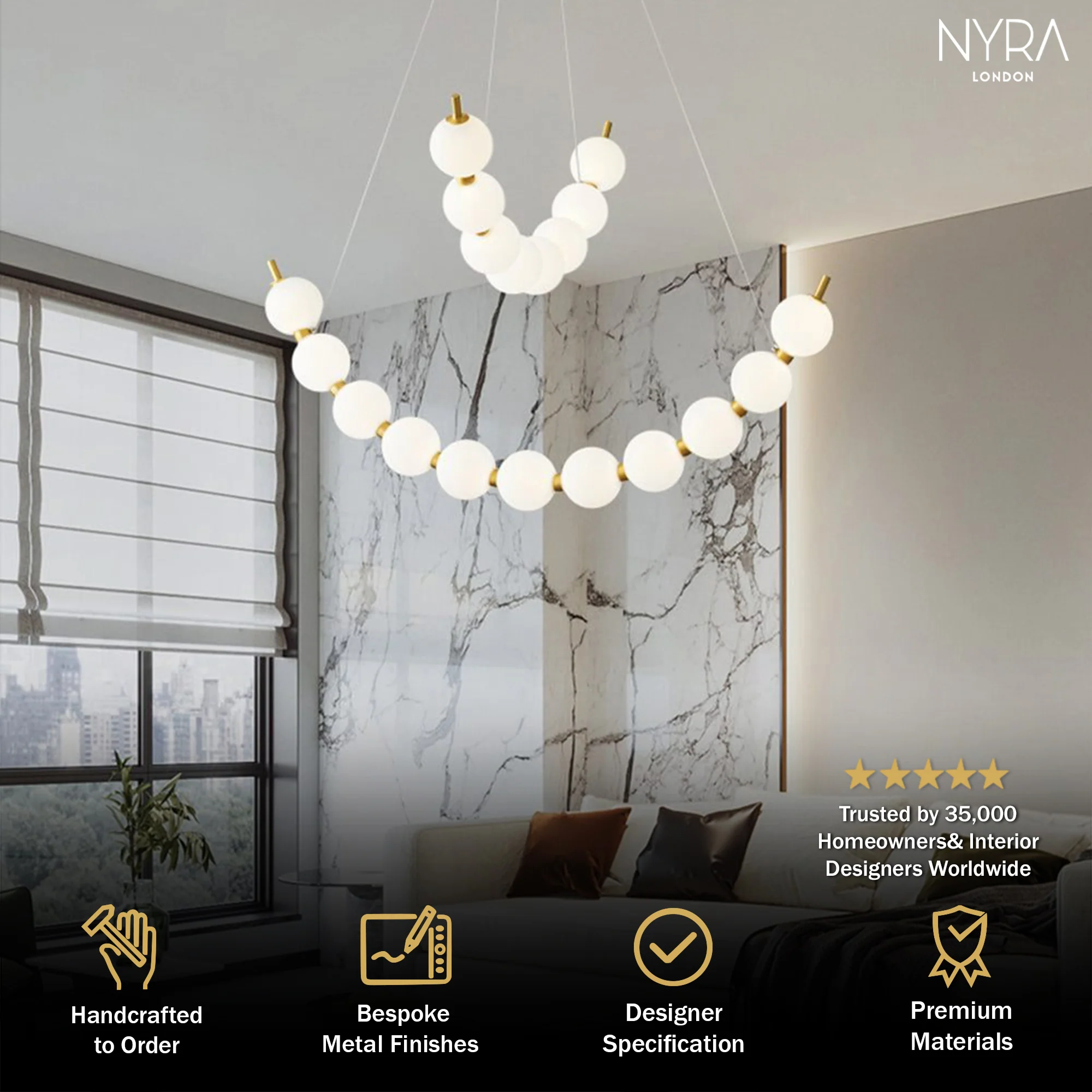 Vera Pearl Spiral Chandelier - Image 3